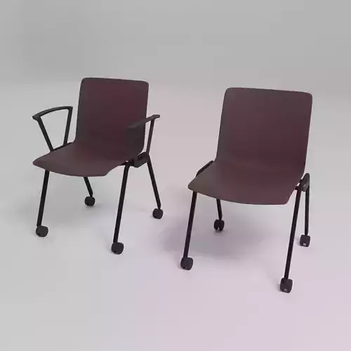 SHILA - Stackable plastic reception chair with castors -