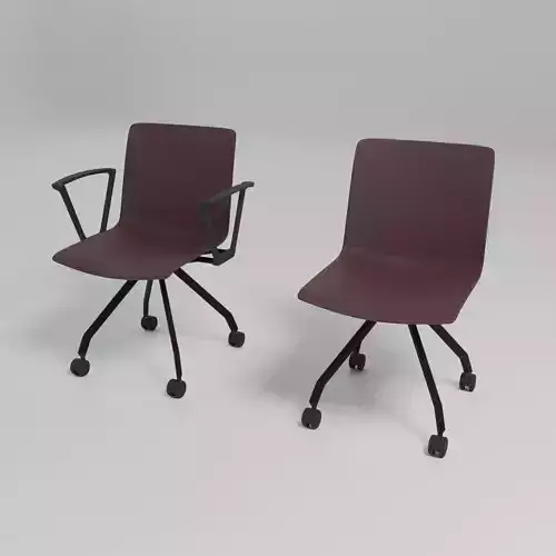 SHILA - Reception chair with 4-star base with castors -