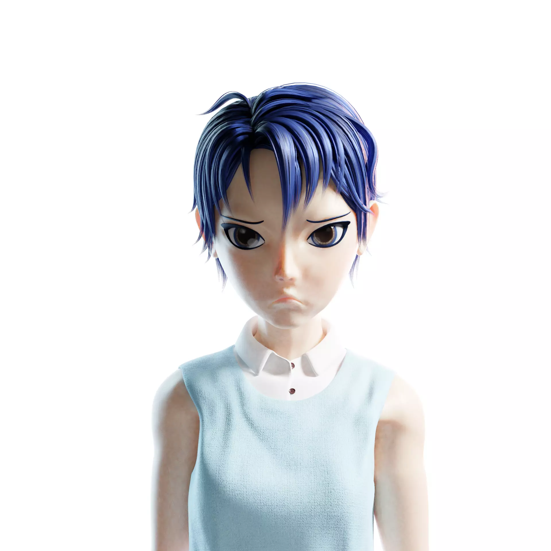 Girl toon 2 Lite version Low-poly 3D model