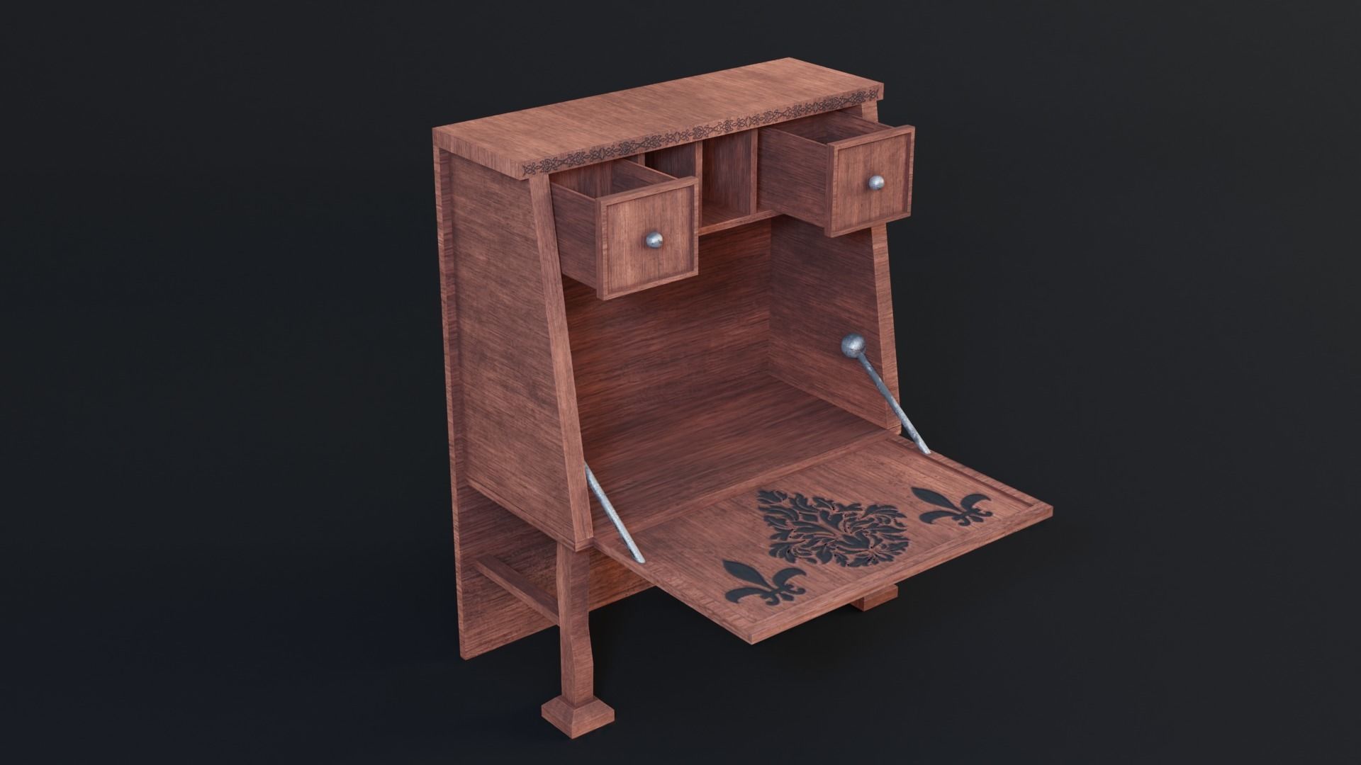 Cabinet Game Ready Low-Poly PBR 3D Model Low-poly 3D model_1