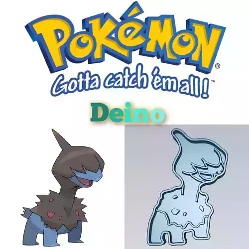 Amazing Pokemon Deino Cookie Cutter Stamp Cake Decorating 