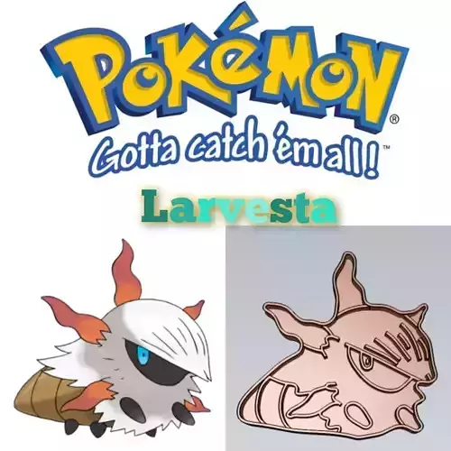 Amazing Pokemon Larvesta Cookie Cutter Stamp Cake Decorating 