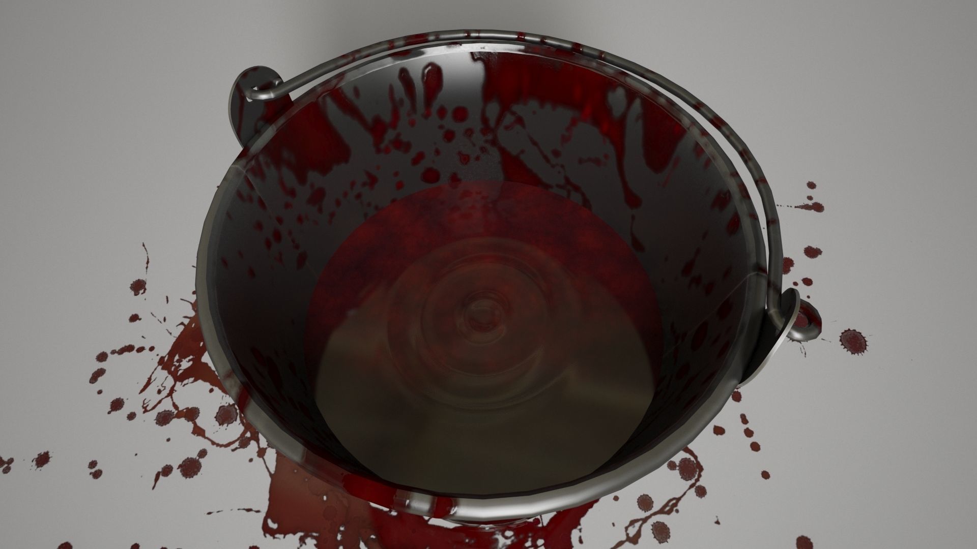 Bucket of Blood Horror Low-poly 3D model_4