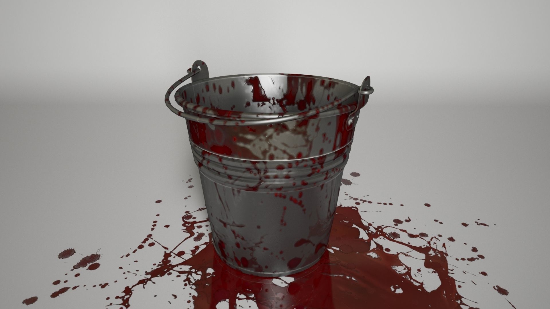 Bucket of Blood Horror Low-poly 3D model_3