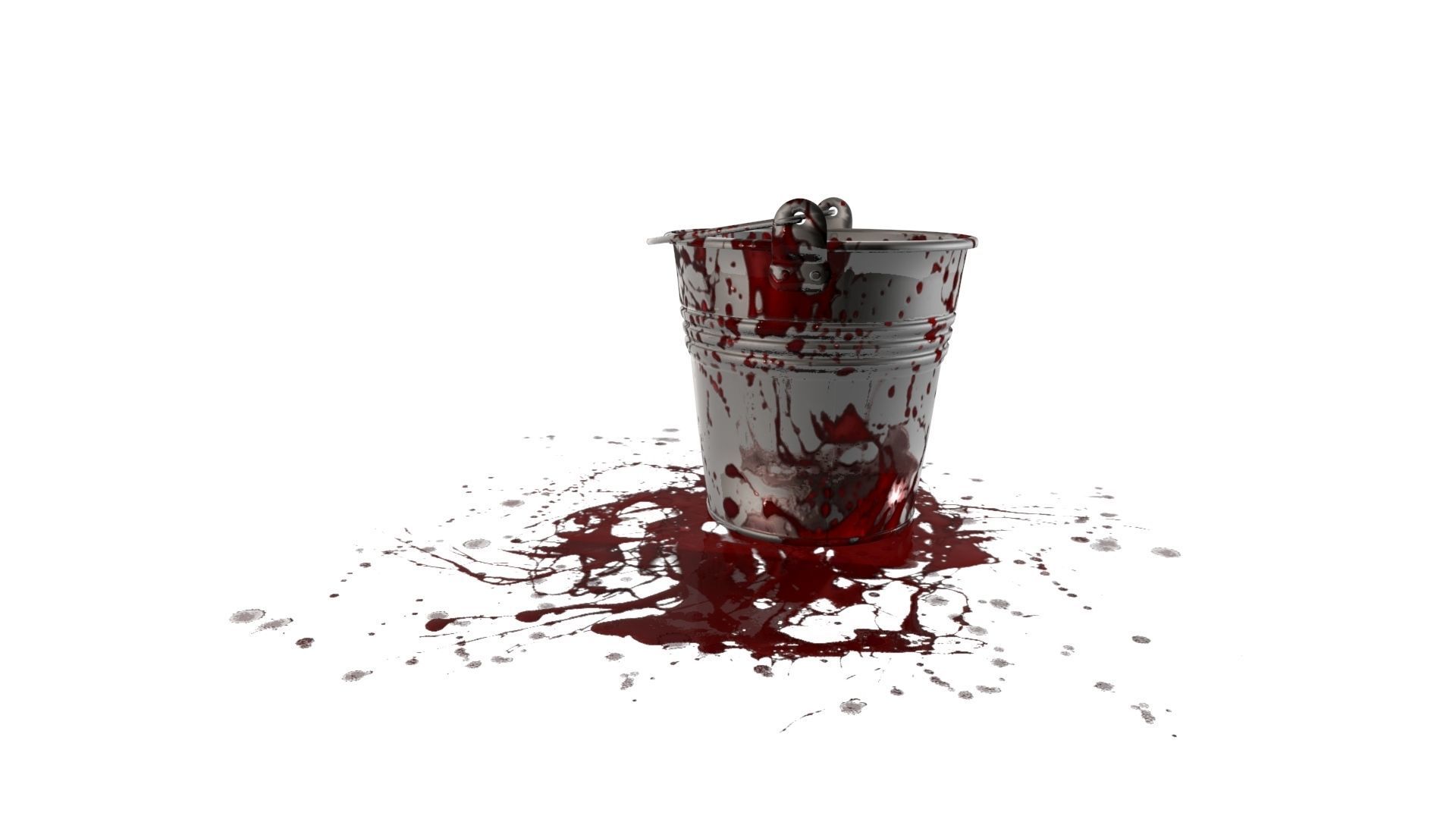 Bucket of Blood Horror Low-poly 3D model_5