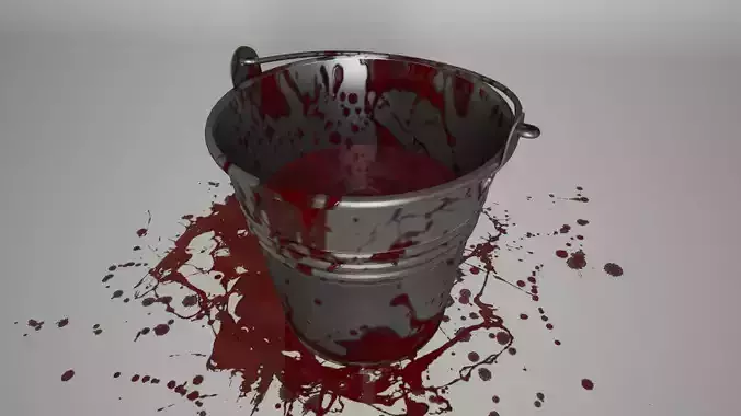 Bucket of Blood Horror Low-poly 3D model
