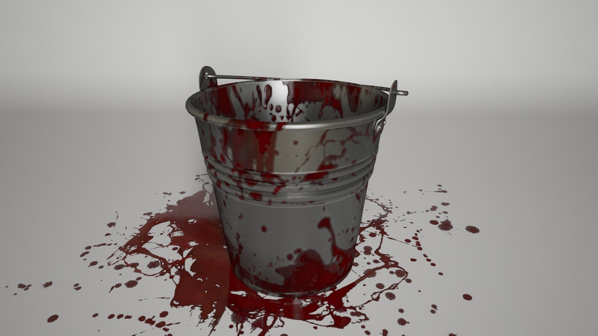 Bucket of Blood Horror Low-poly 3D model_2