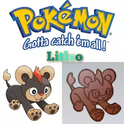 Amazing Pokemon Litleo Cookie Cutter Stamp Cake Decorating 