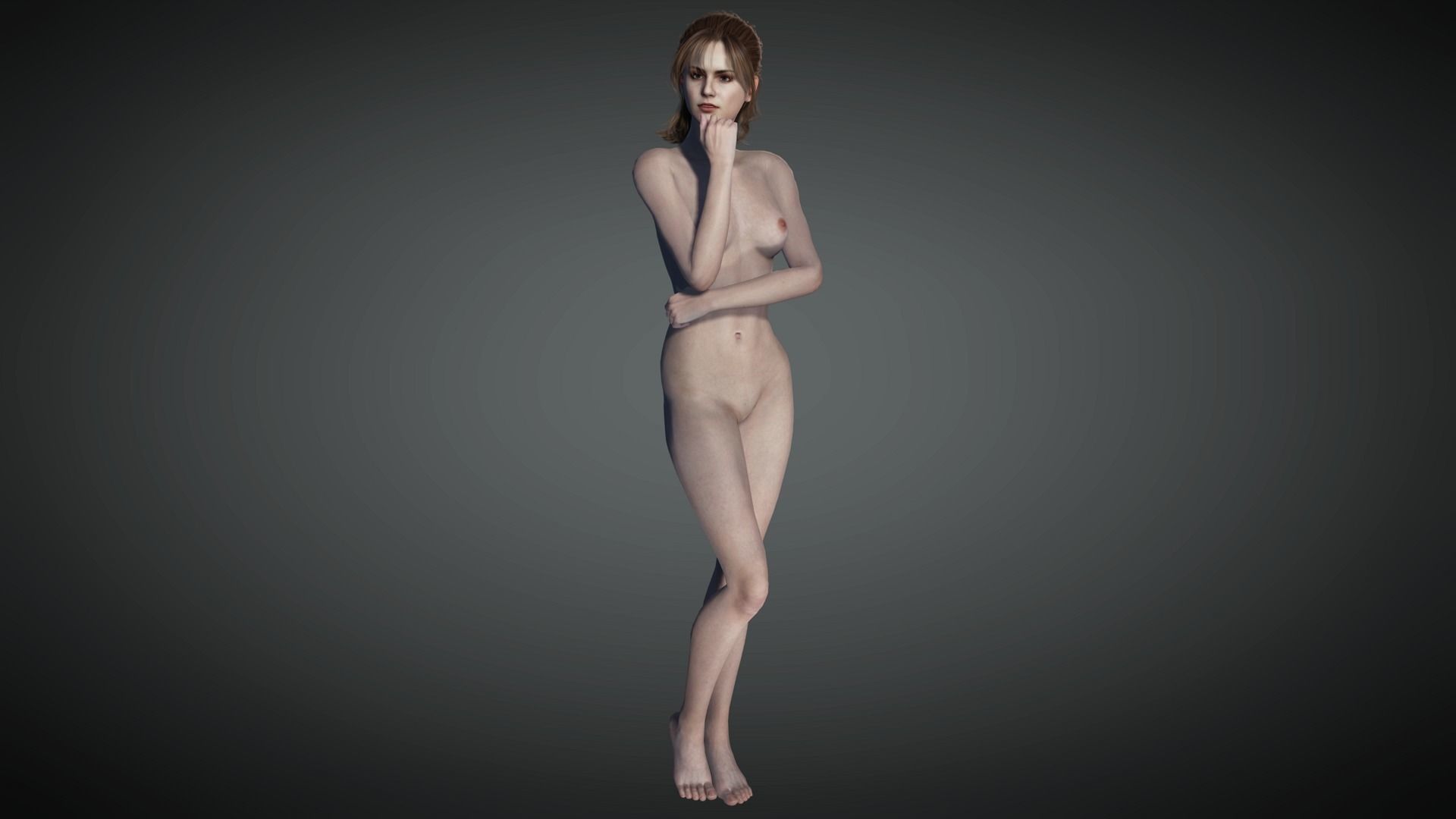 AAA Realistic Female Character 02 Low-poly 3D model_2