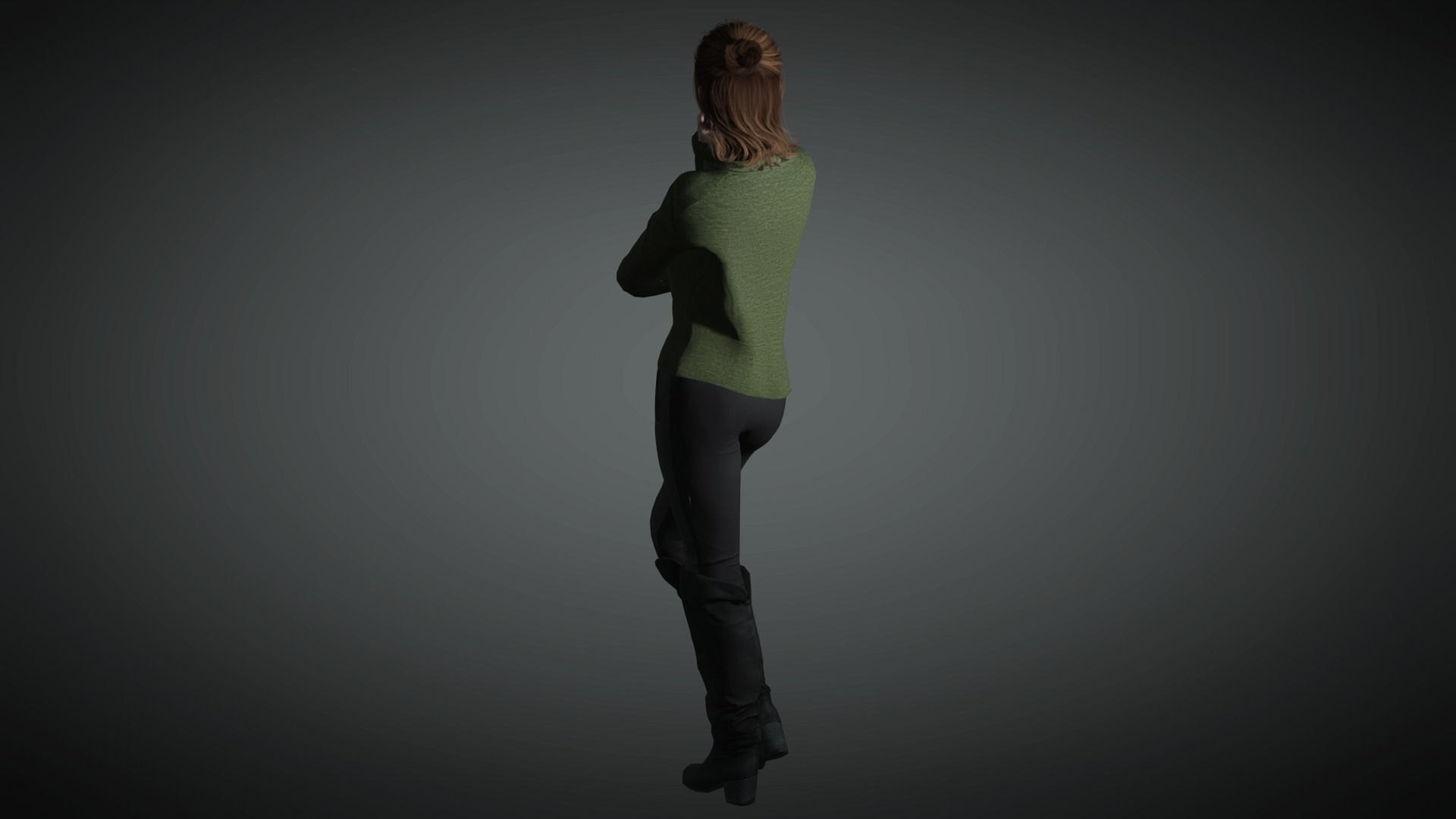 AAA Realistic Female Character 02 Low-poly 3D model_3