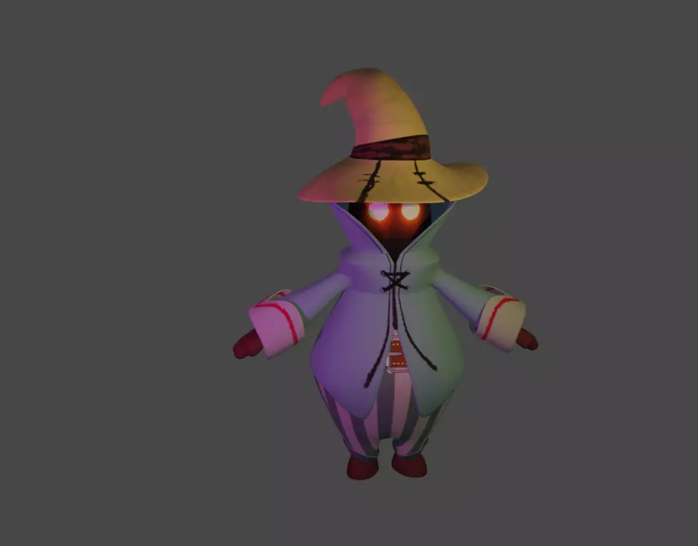 character Vivi Ornitier - fire magician Low-poly 3D model