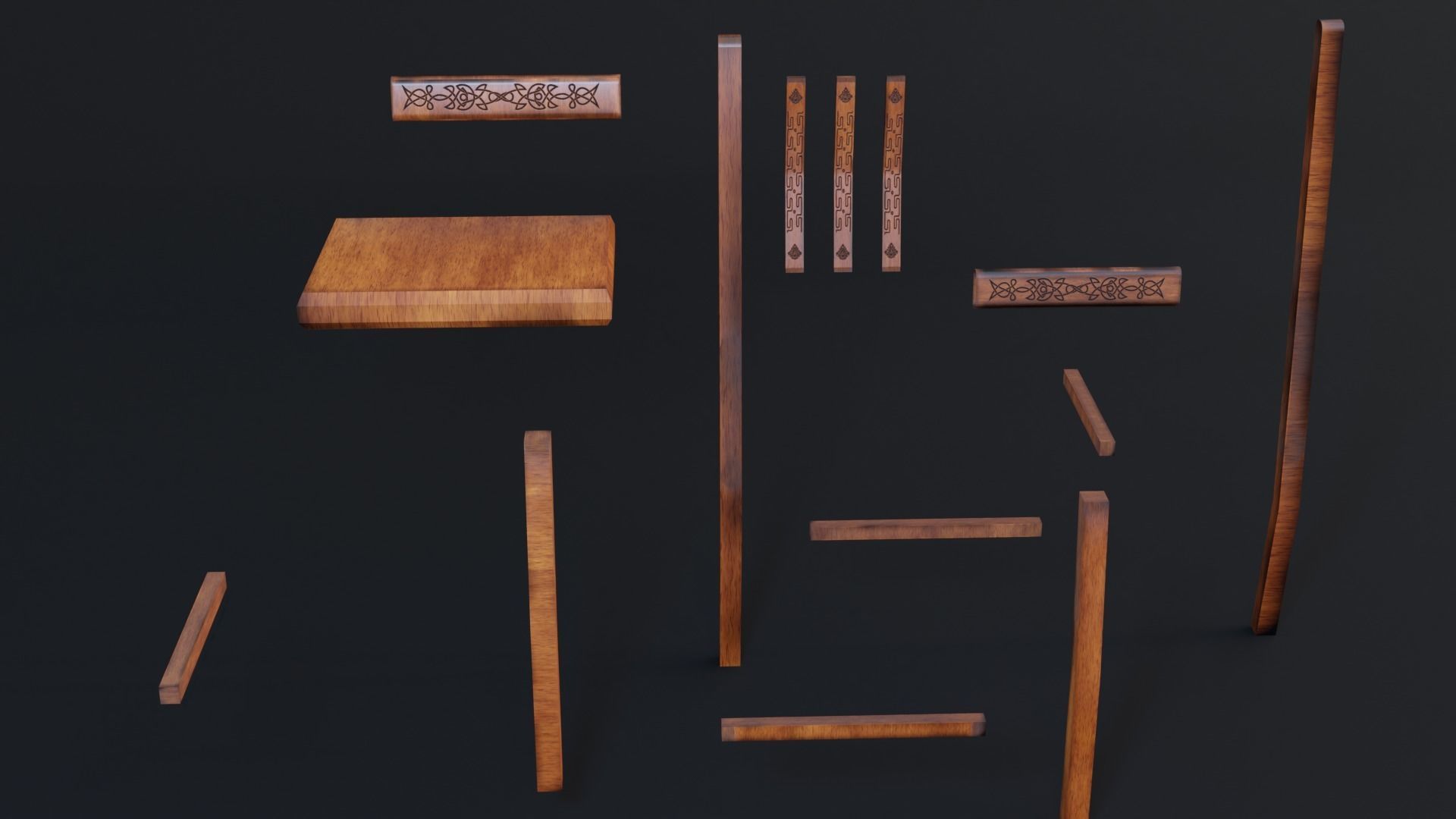 Chair Modular Pack - Game Ready - Low Poly PBR 3D Model Low-poly 3D model_2