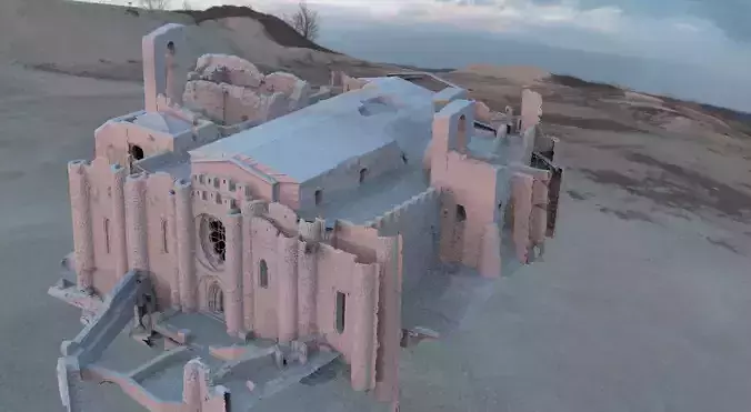 Medieval Church New original window and church