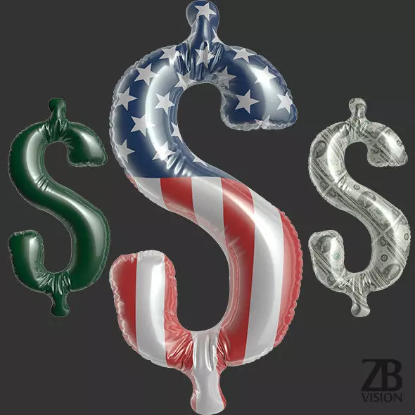 Dollar Balloon 3D model_0