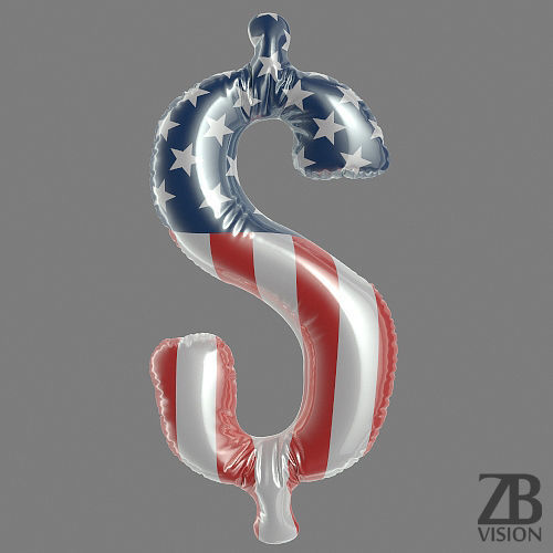 Dollar Balloon 3D model_1