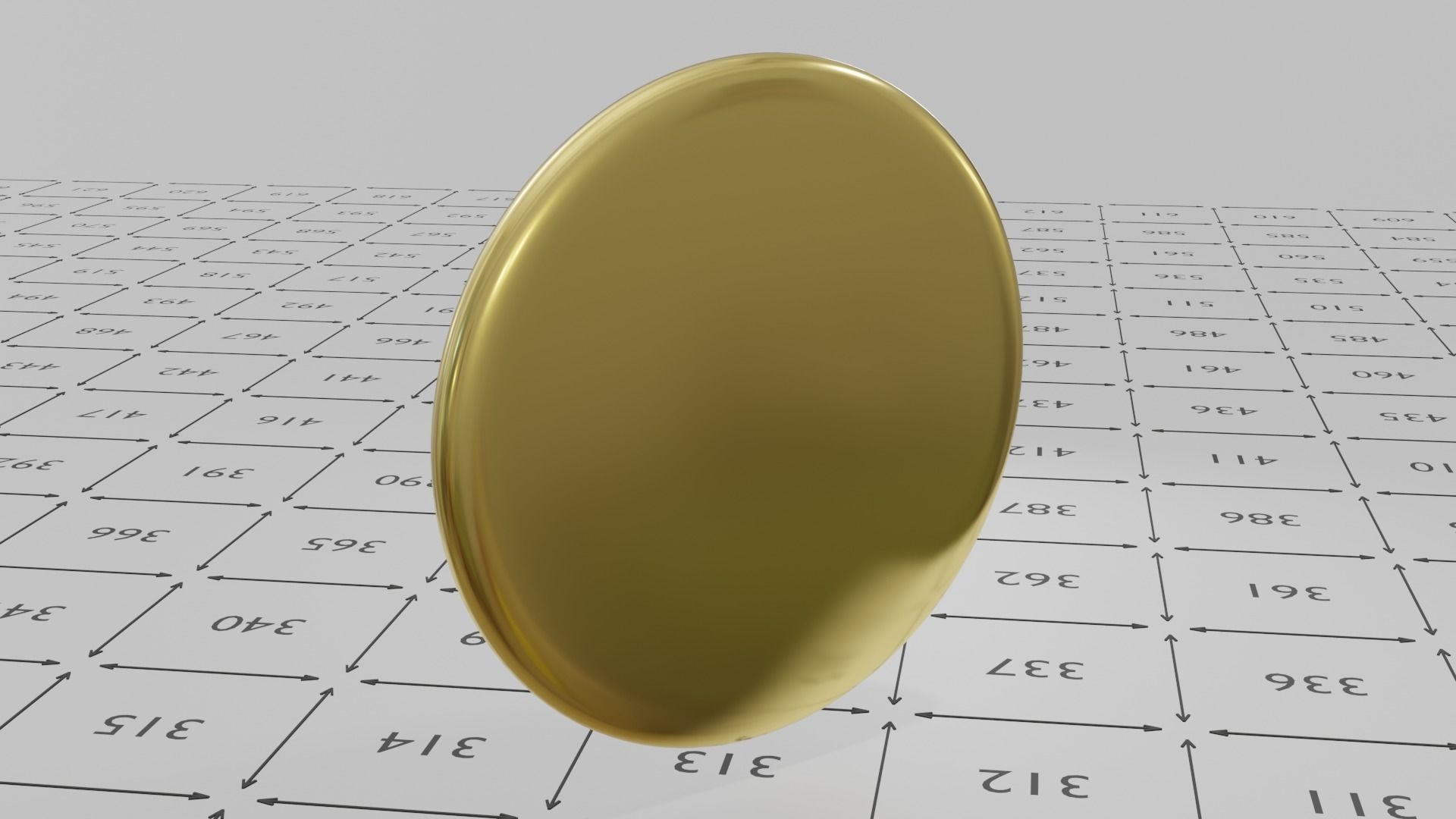 Shiny Gold Medal with Ornament Low-poly 3D model_10
