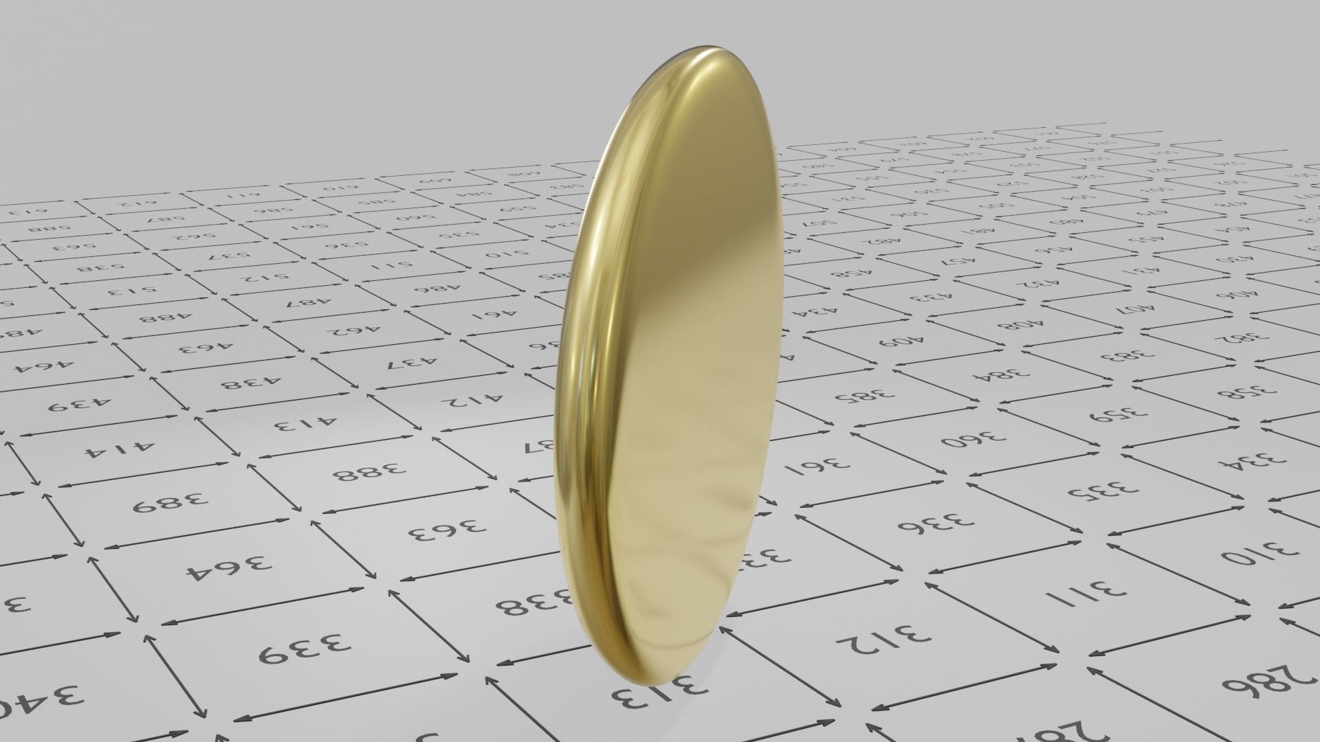 Shiny Gold Medal with Ornament Low-poly 3D model_8
