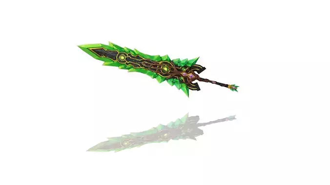 Crystal Nature Greatsword Low-poly 3D model
