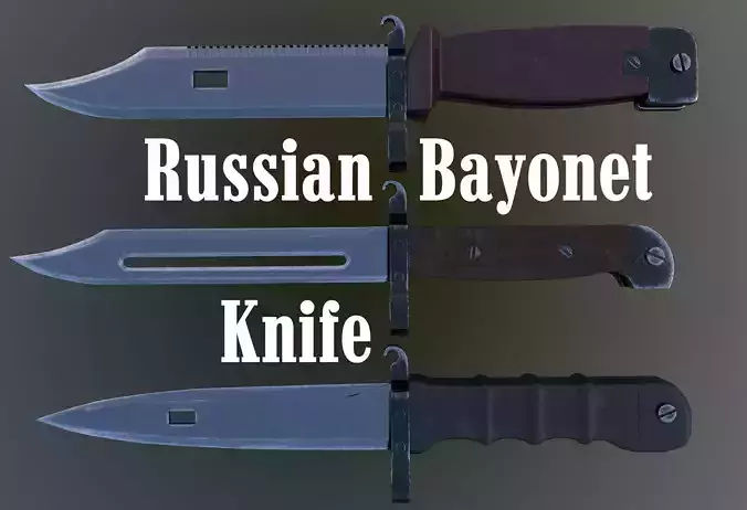 Russian Bayonet Knife Low-poly 3D model