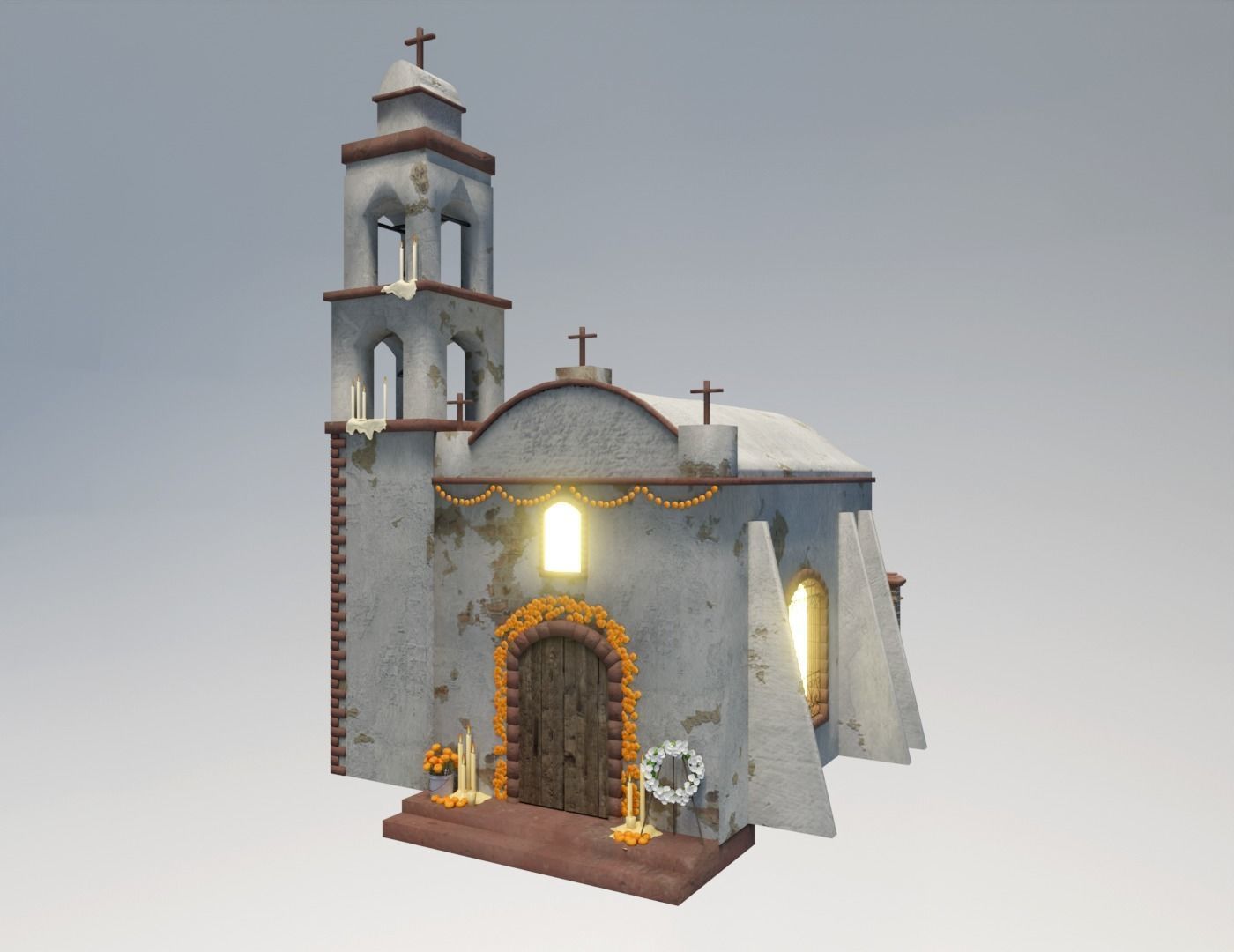 Day of the Dead Graveyard Low-poly 3D model_12