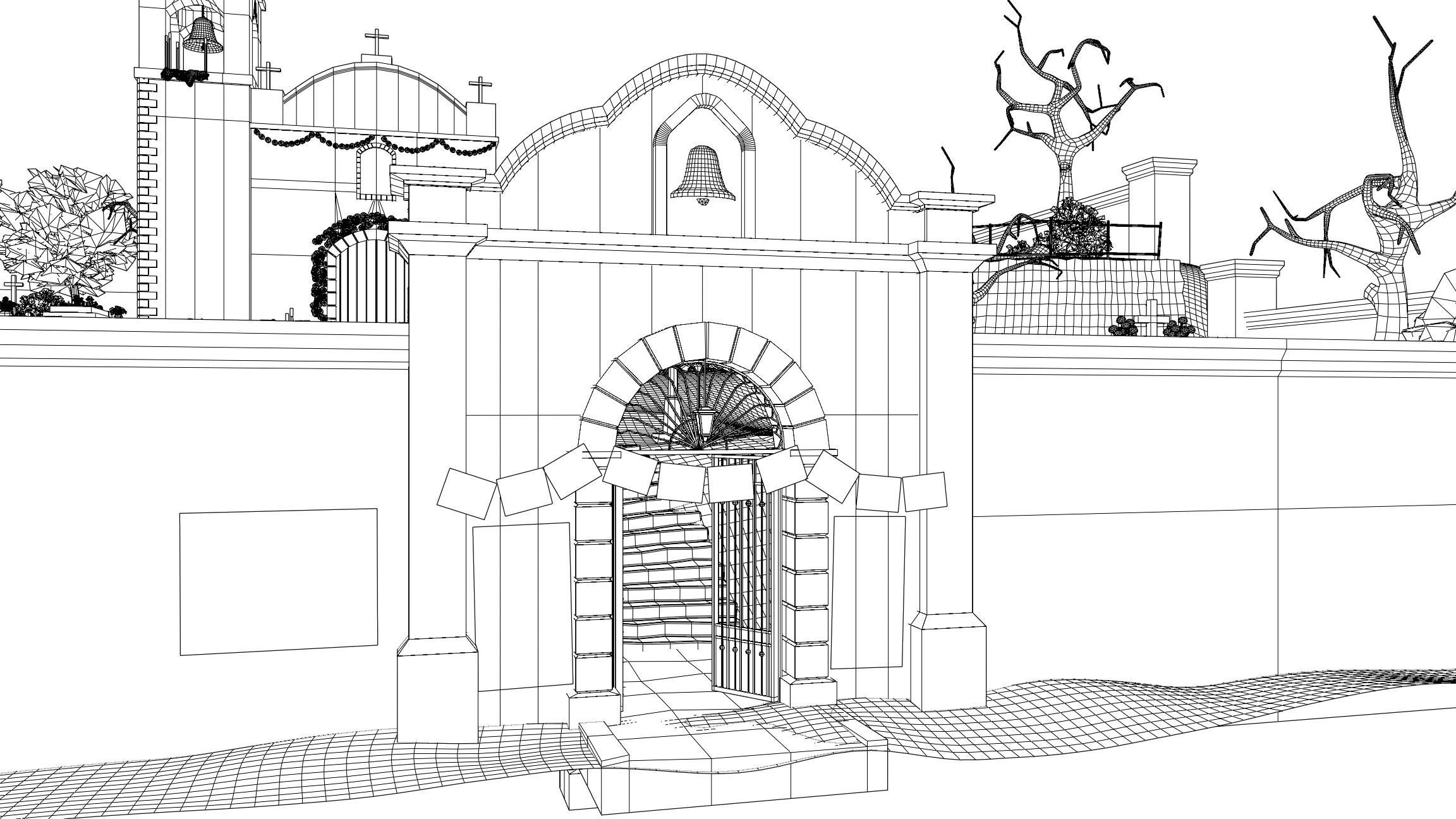 Day of the Dead Graveyard Low-poly 3D model_19