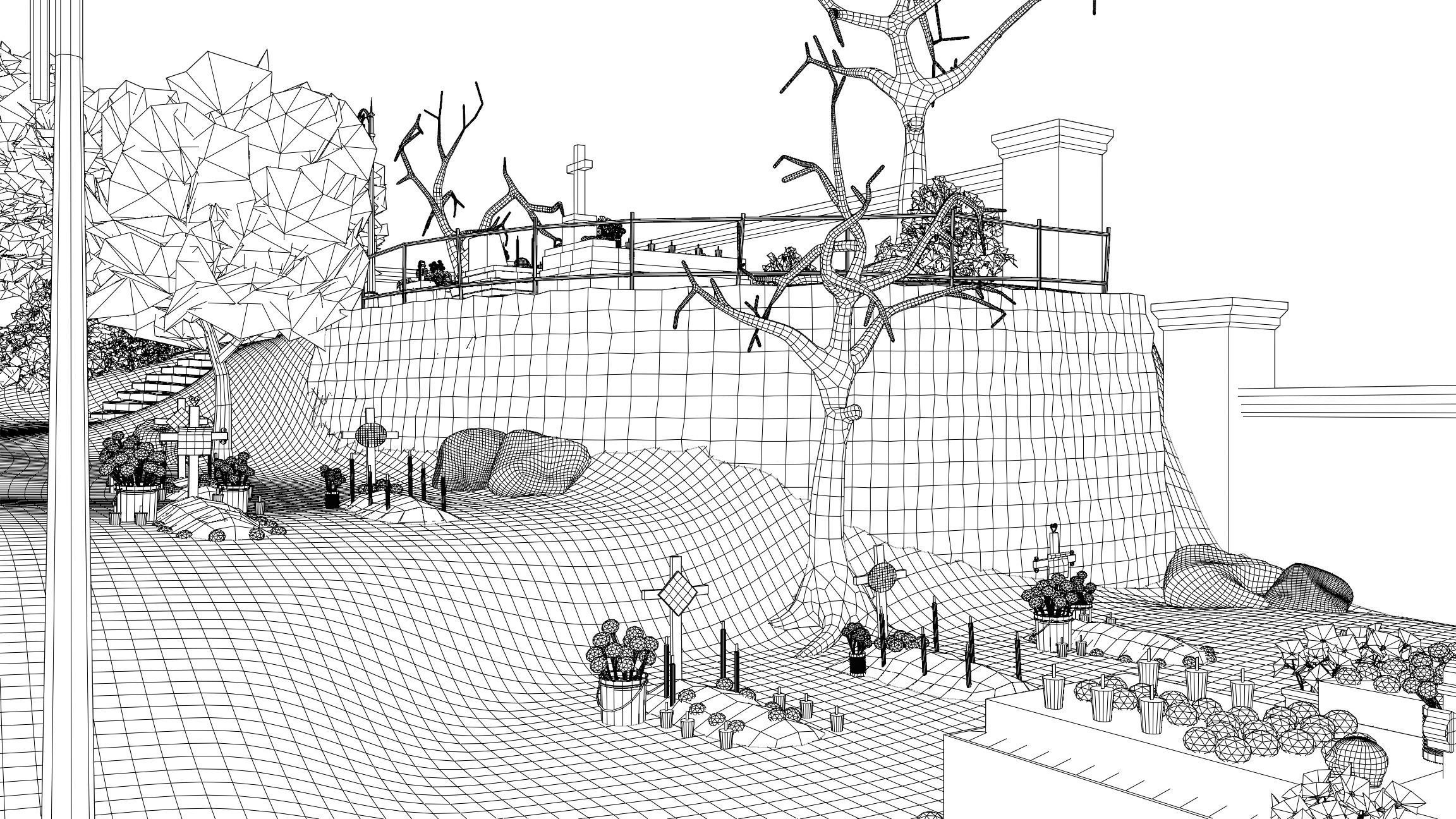 Day of the Dead Graveyard Low-poly 3D model_20