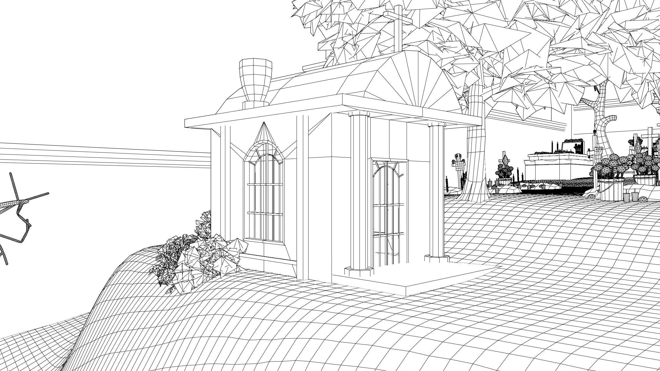 Day of the Dead Graveyard Low-poly 3D model_23