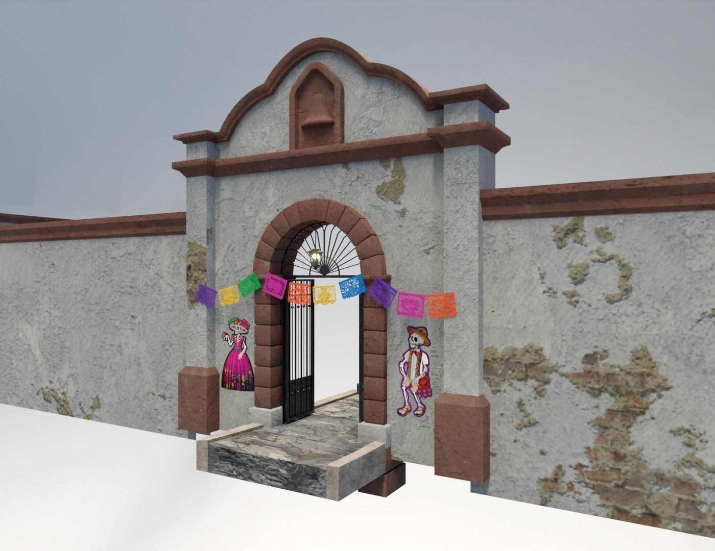 Day of the Dead Graveyard Low-poly 3D model_13