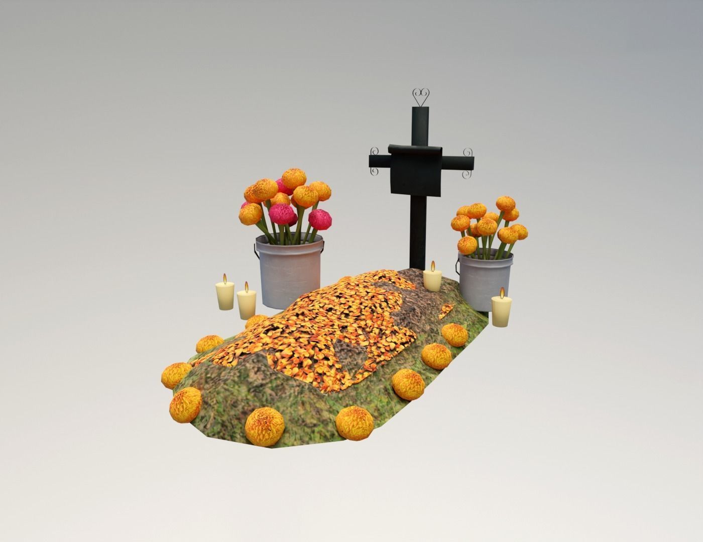 Day of the Dead Graveyard Low-poly 3D model_11