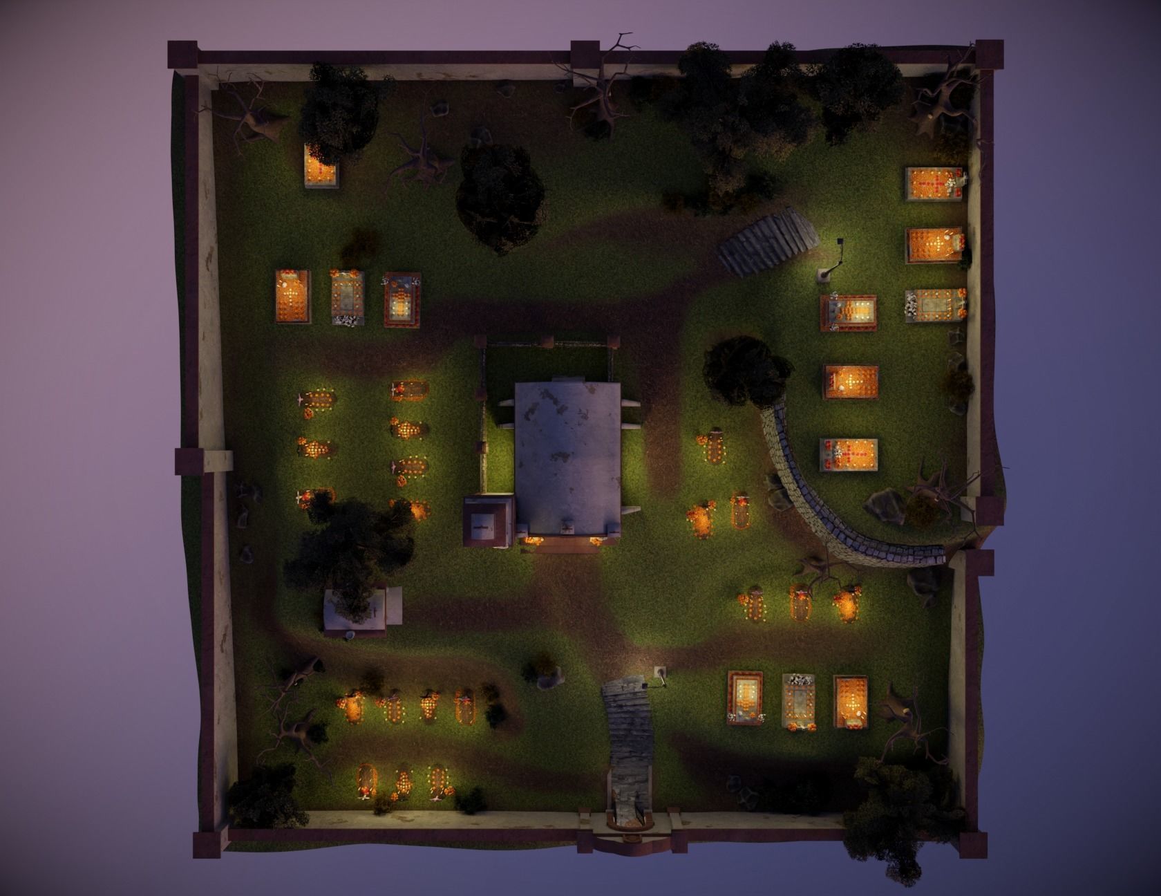 Day of the Dead Graveyard Low-poly 3D model_9