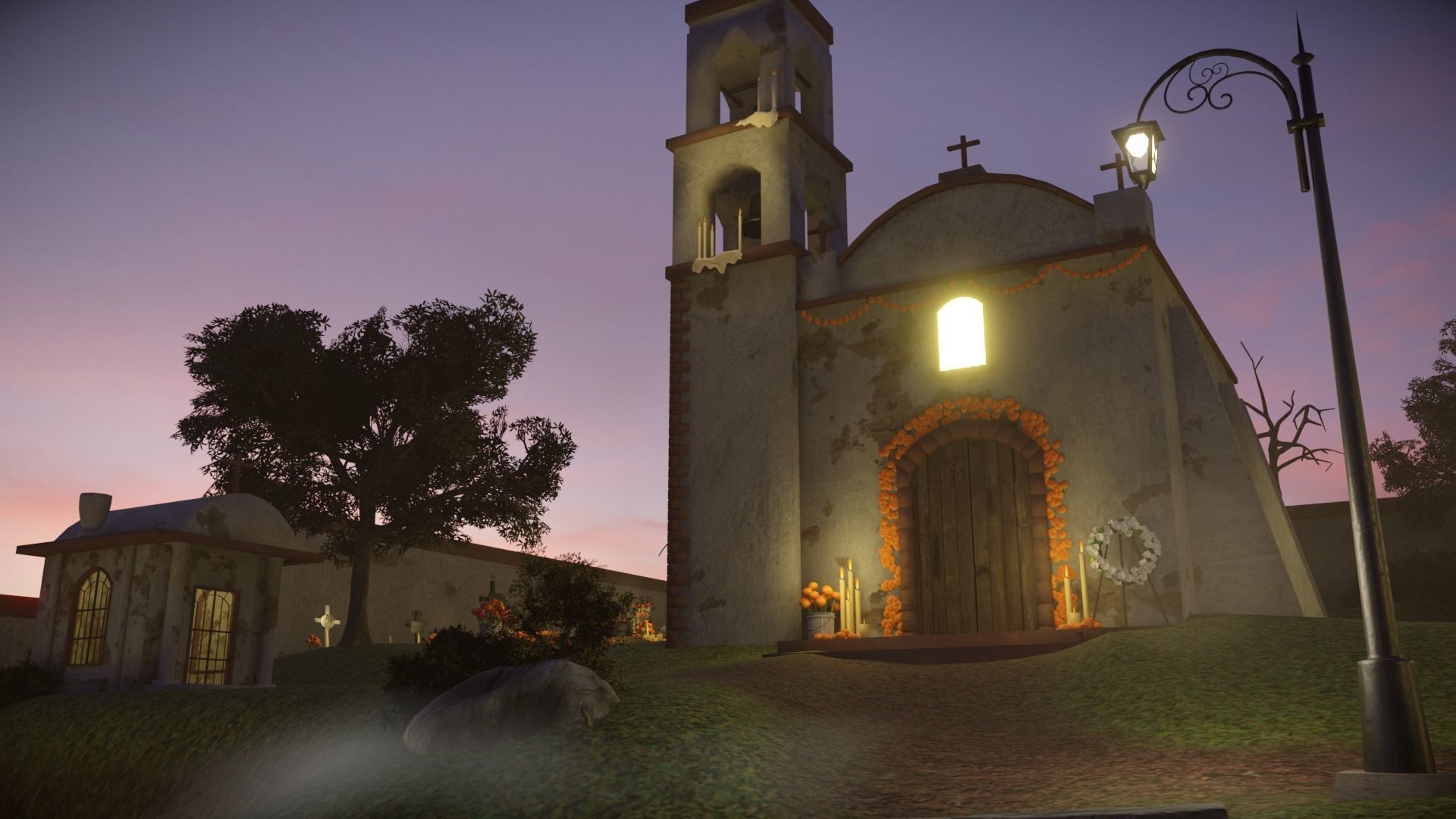 Day of the Dead Graveyard Low-poly 3D model_1