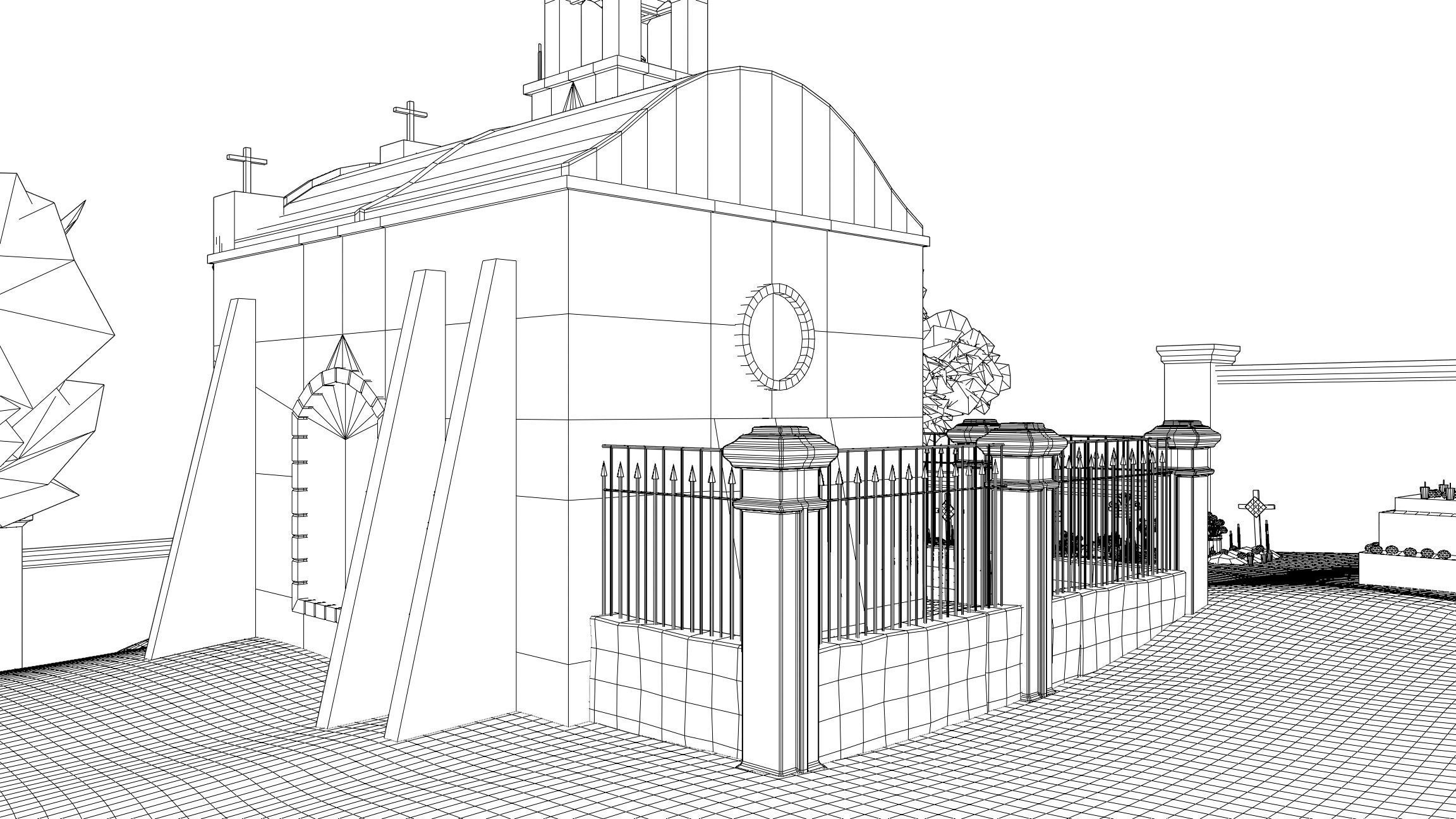 Day of the Dead Graveyard Low-poly 3D model_21