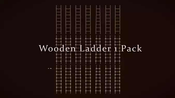 Wooden Ladder 1 Pack Low-poly 3D model