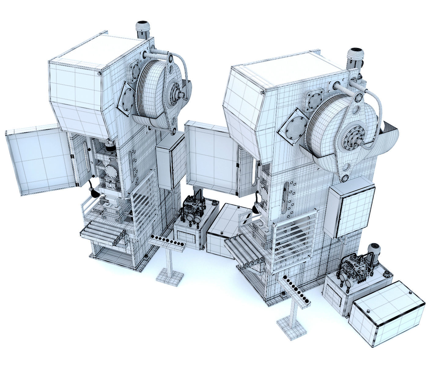 Industrial mechanical press-stamping machine tool KV2132 3D model_28