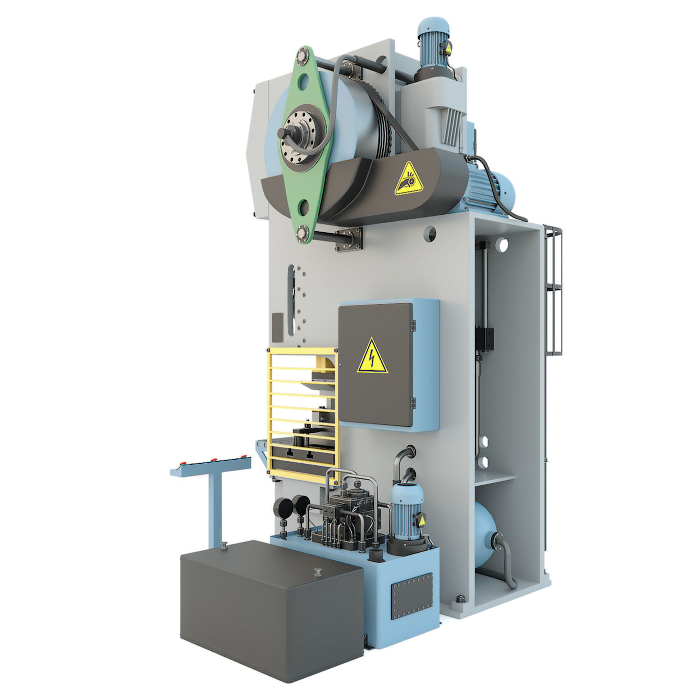 Industrial mechanical press-stamping machine tool KV2132 3D model_4