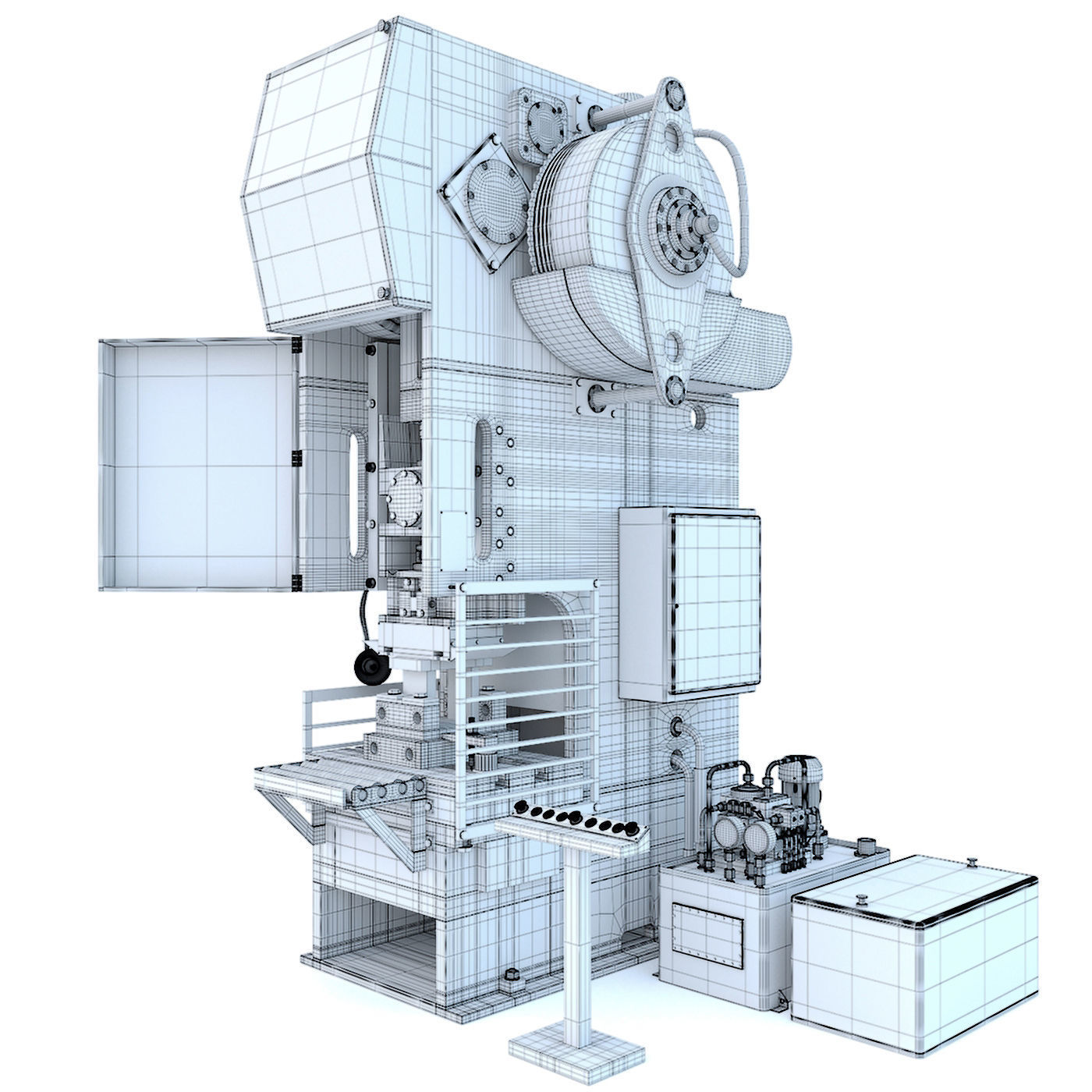 Industrial mechanical press-stamping machine tool KV2132 3D model_15