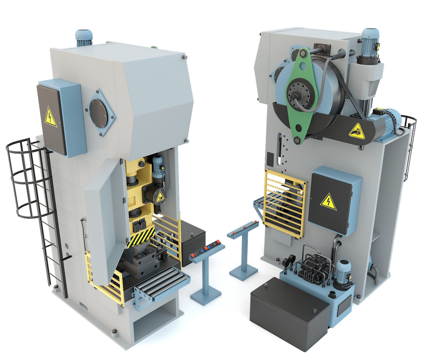Industrial mechanical press-stamping machine tool KV2132 3D model_14