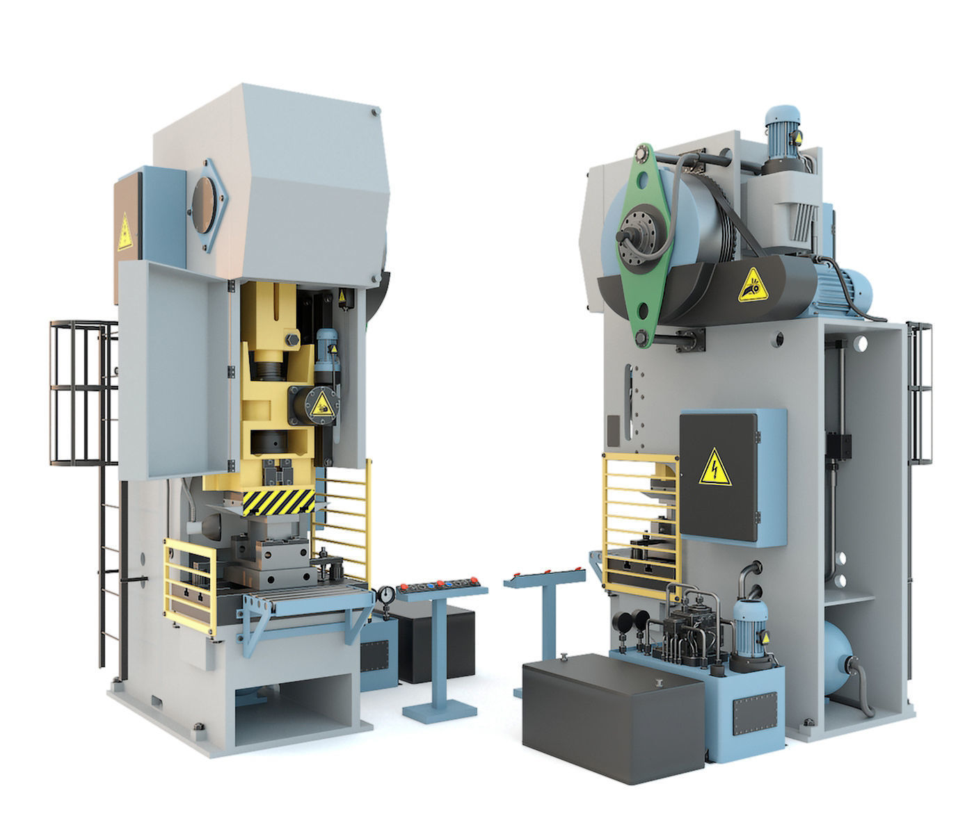 Industrial mechanical press-stamping machine tool KV2132 3D model_13