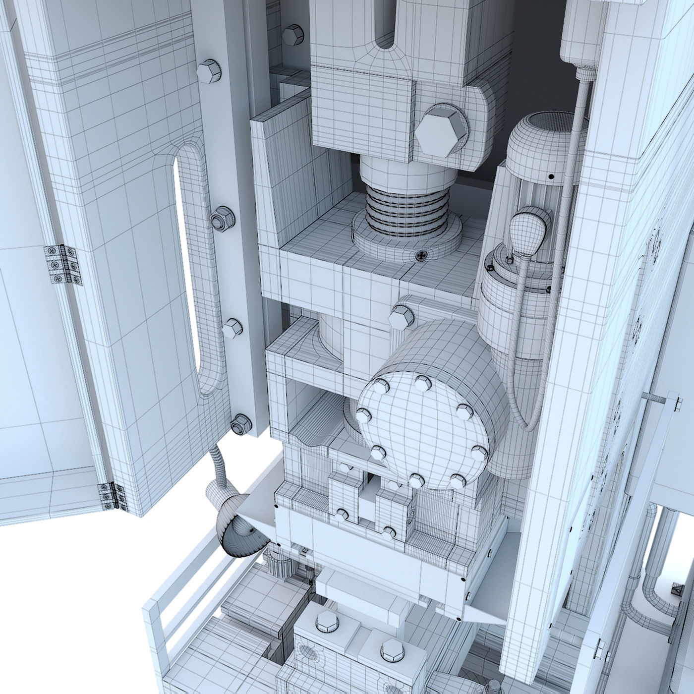 Industrial mechanical press-stamping machine tool KV2132 3D model_25