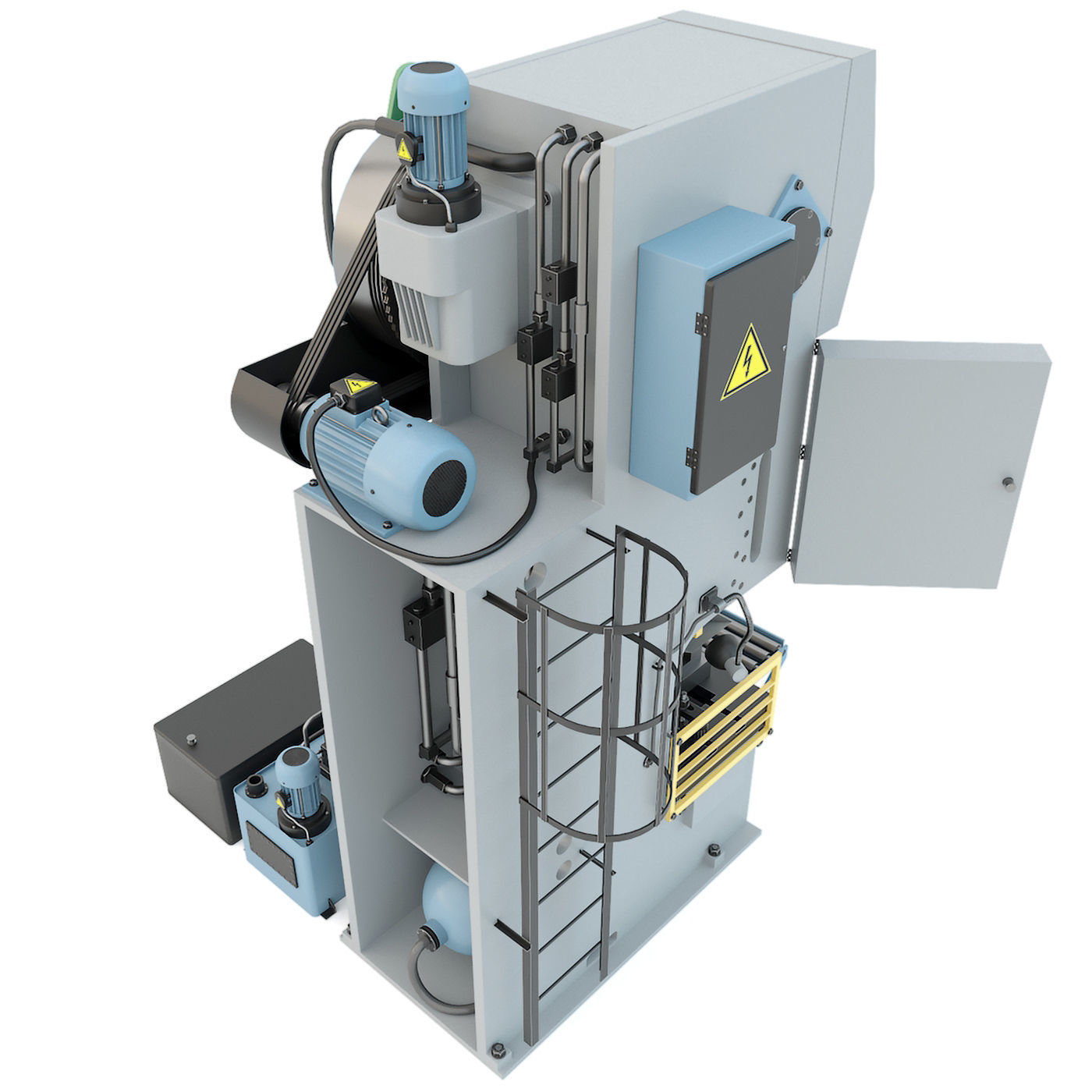 Industrial mechanical press-stamping machine tool KV2132 3D model_7