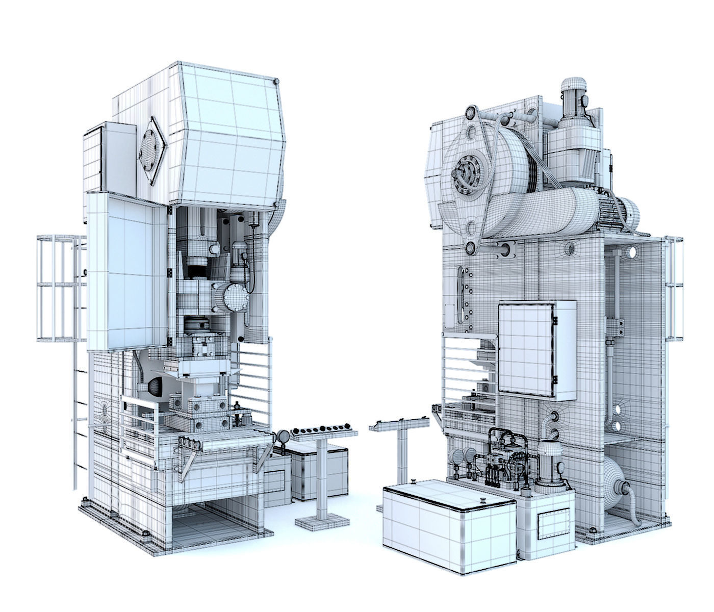 Industrial mechanical press-stamping machine tool KV2132 3D model_29
