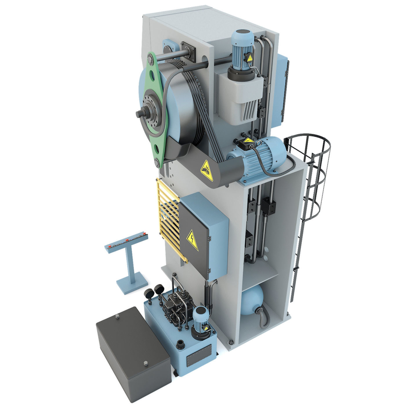 Industrial mechanical press-stamping machine tool KV2132 3D model_8