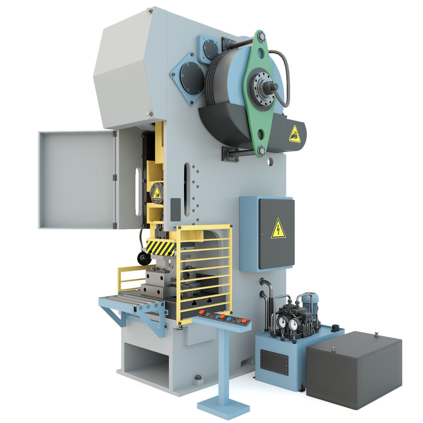 Industrial mechanical press-stamping machine tool KV2132 3D model_1