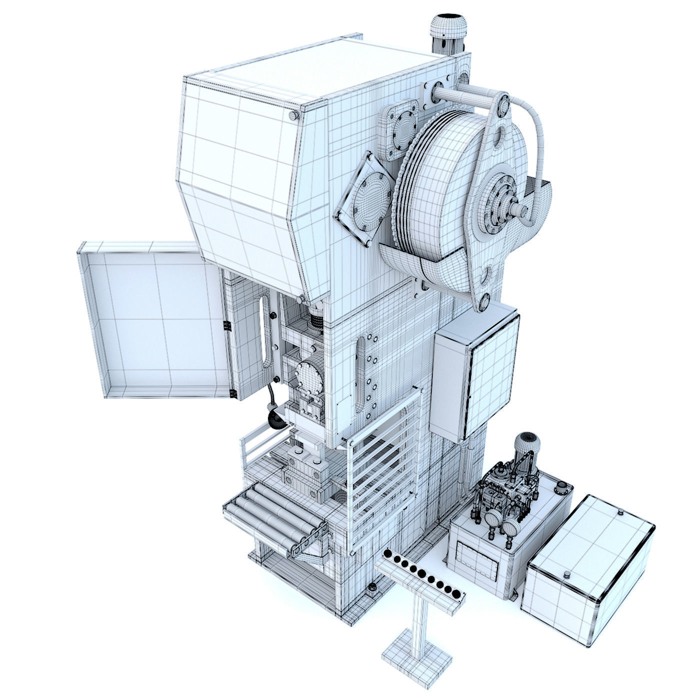Industrial mechanical press-stamping machine tool KV2132 3D model_16
