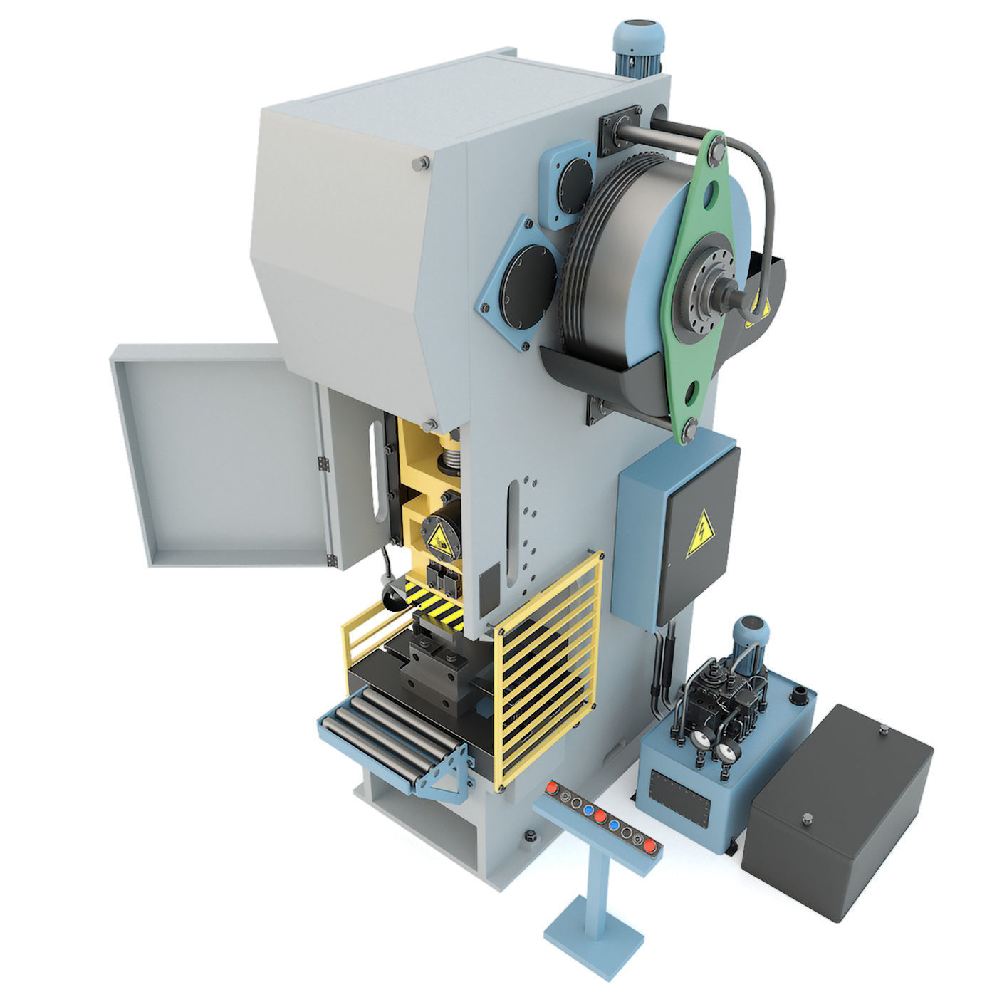 Industrial mechanical press-stamping machine tool KV2132 3D model_2