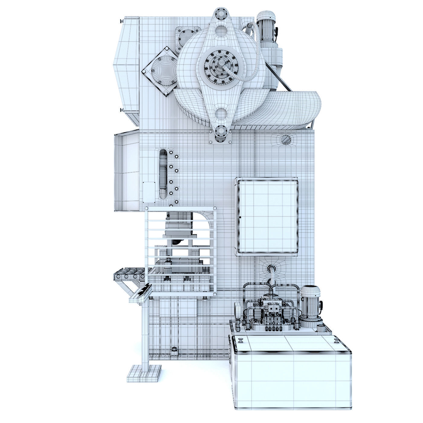 Industrial mechanical press-stamping machine tool KV2132 3D model_19