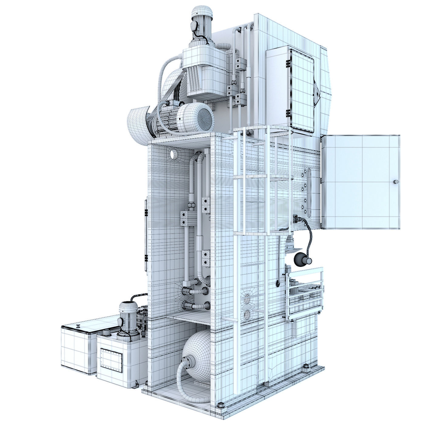 Industrial mechanical press-stamping machine tool KV2132 3D model_17