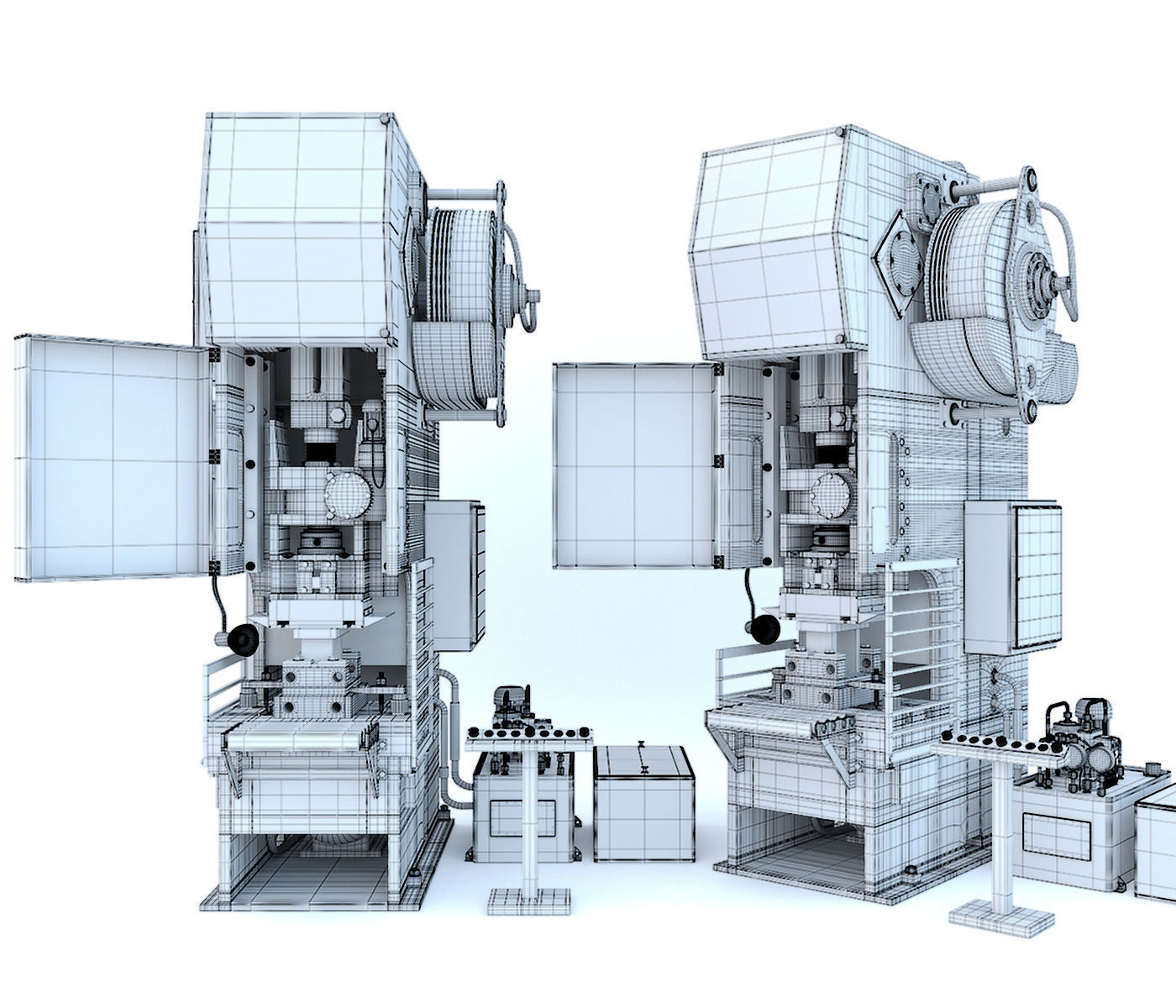 Industrial mechanical press-stamping machine tool KV2132 3D model_27