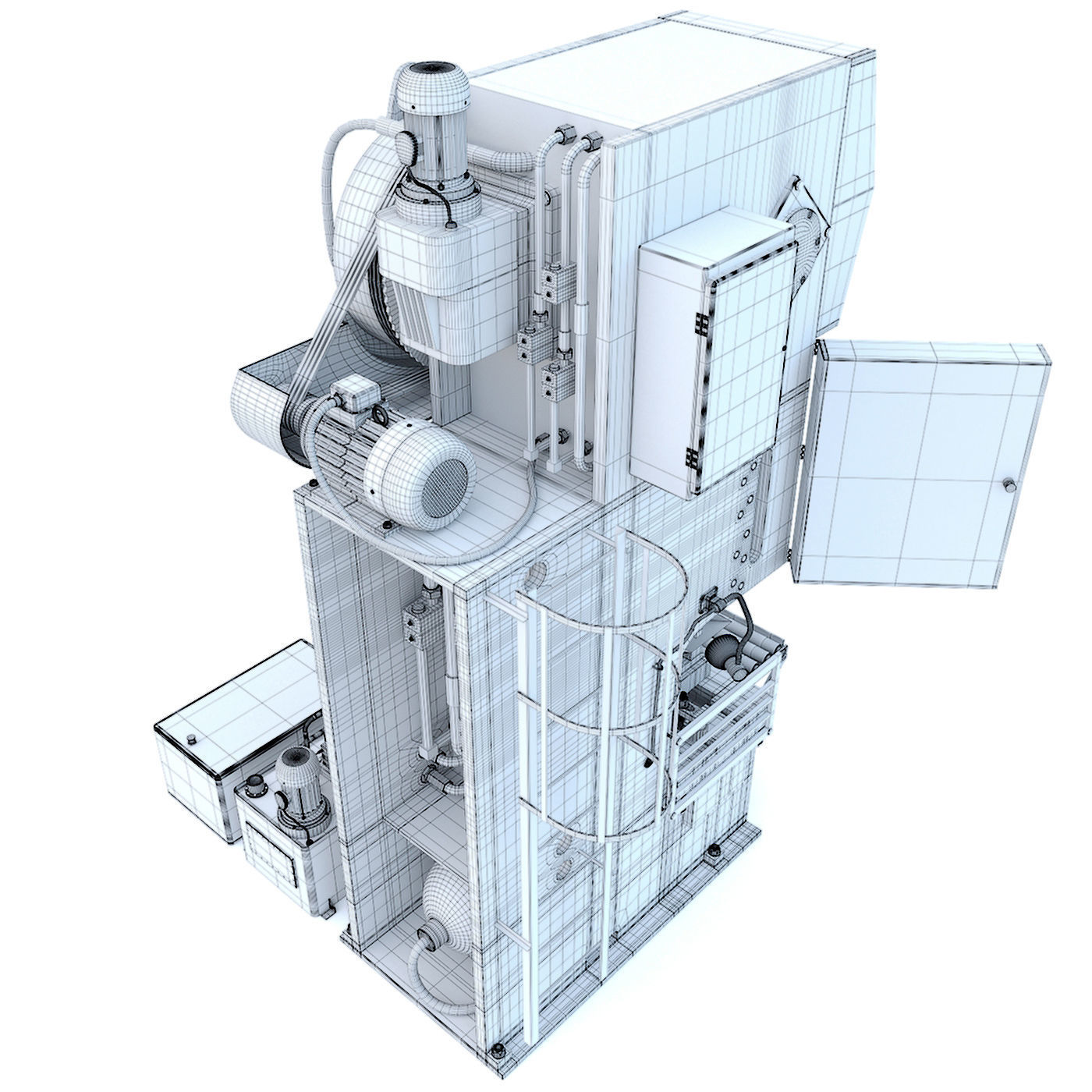 Industrial mechanical press-stamping machine tool KV2132 3D model_21