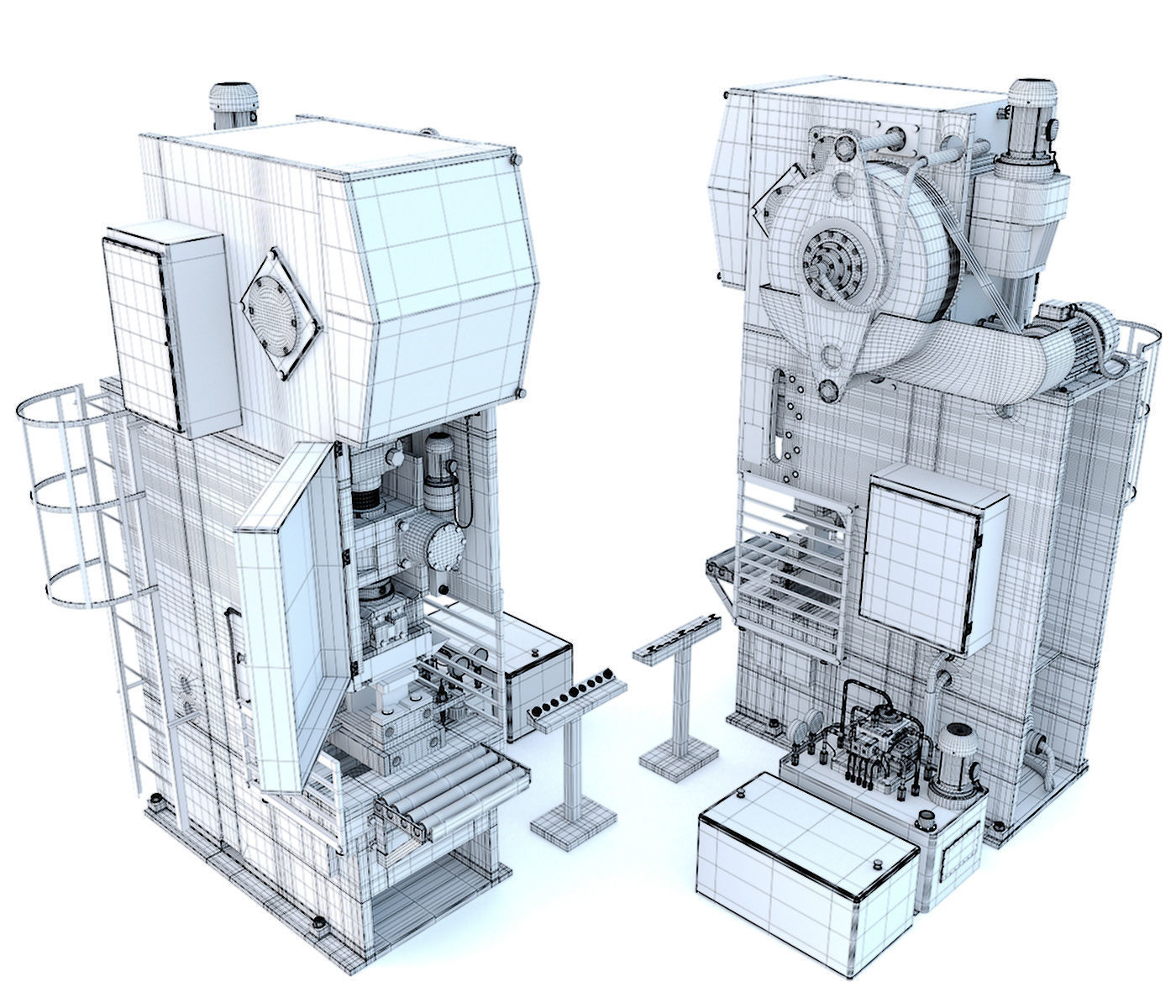 Industrial mechanical press-stamping machine tool KV2132 3D model_30